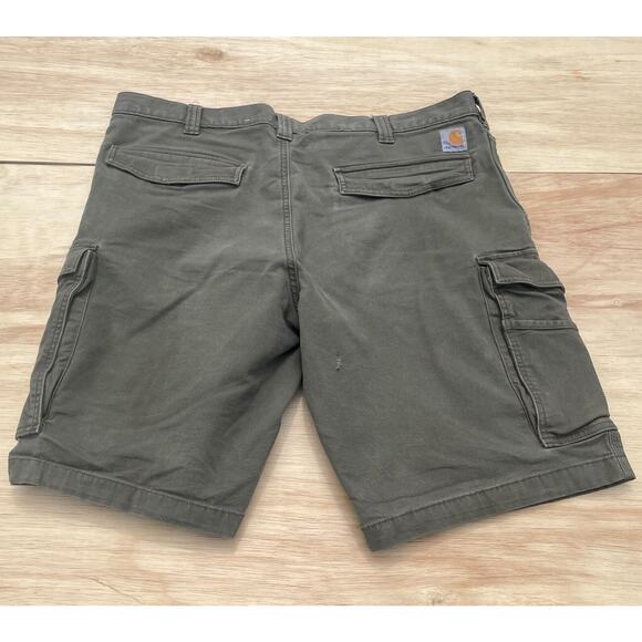 CARHARTT Short Relaxed Fit Work Stretch Cargo Comfort Flex Men's Gray SIZE 38" - Picture 5 of 6